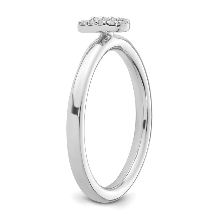 Buy Stylish 14K White Gold Diamond Initial "U" Stackable Ring - Affordable Luxury-5