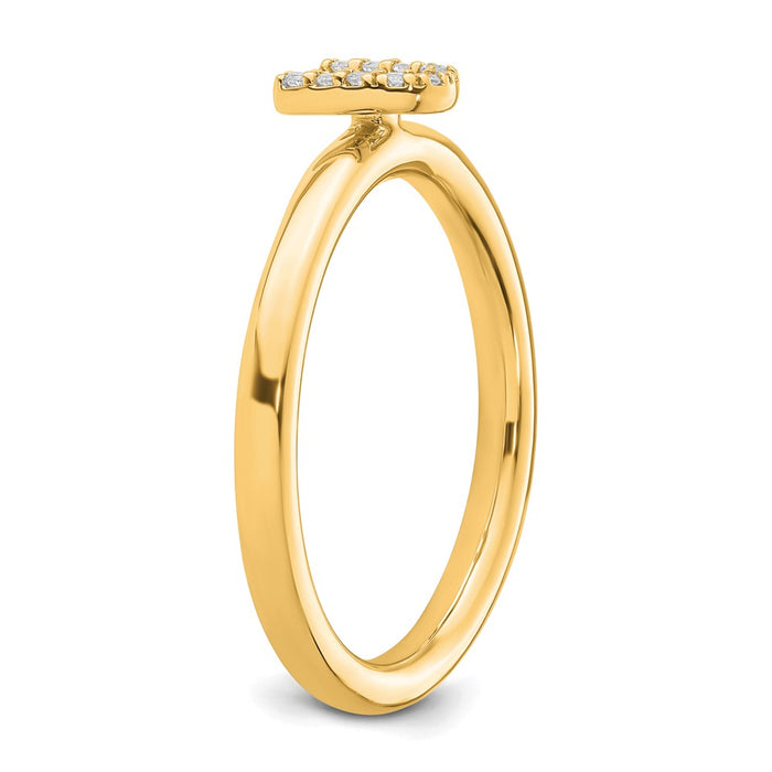 Shop Stylish 14K Gold Stackable U Initial Diamond Ring - Affordable Luxury Design-5