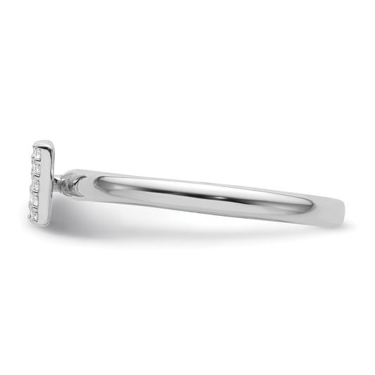 Shop Exclusive 14K White Gold Diamond Initial "W" Stackable Ring - Stylish Value