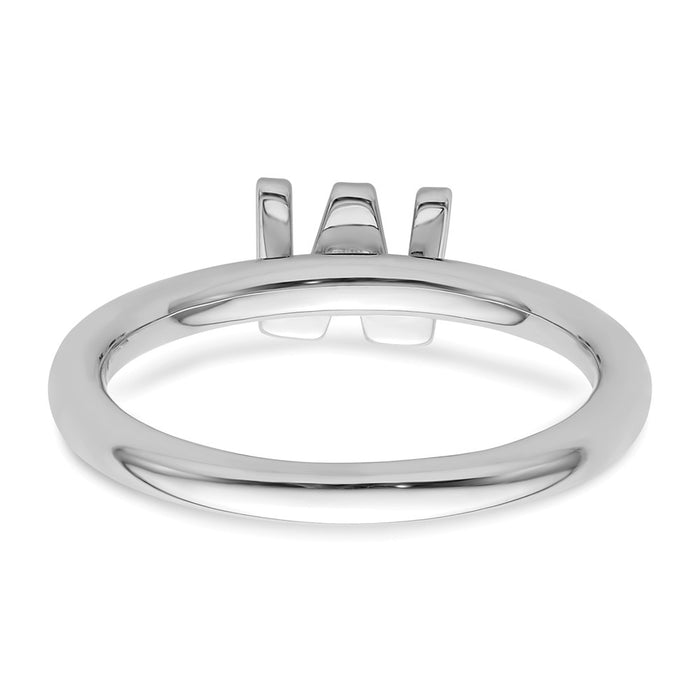 Shop Exclusive 14K White Gold Diamond Initial "W" Stackable Ring - Stylish Value-4