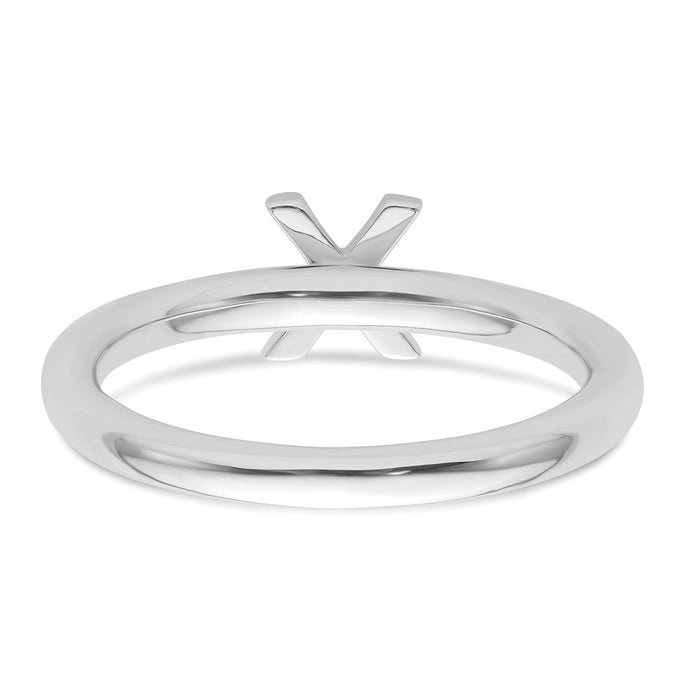 High-Quality 14K White Gold Diamond Initial X Stackable Ring - Stylish Value!-4