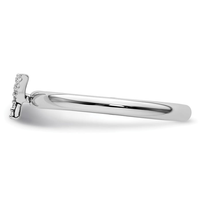 Buy Stylish 14K White Gold Diamond Initial Y Stackable Ring - Affordable Luxury-2