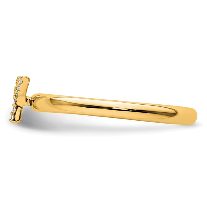 High-Quality 14K Gold Stackable Diamond Initial Y Ring - Stylish Luxury Value-2