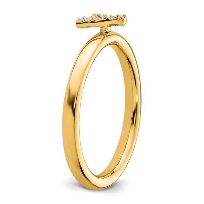 High-Quality 14K Gold Stackable Diamond Initial Y Ring - Stylish Luxury Value-5