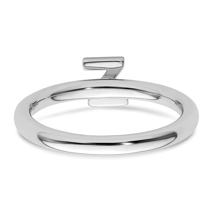 Shop Stylish 14K White Gold Diamond Initial Z Stackable Ring - Clearance Price-4