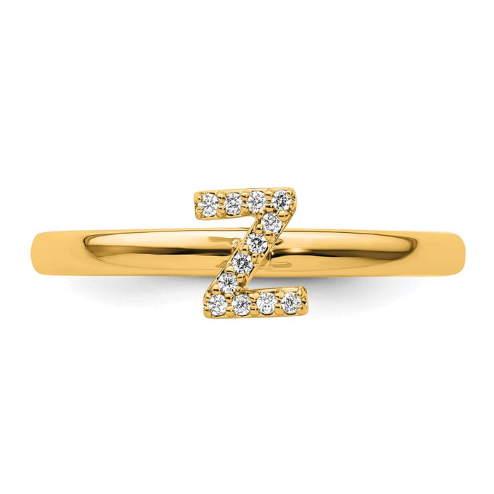 Shop Stylish 14K Gold Stackable Diamond Initial Z Ring - Luxury Design, Affordable Price-3