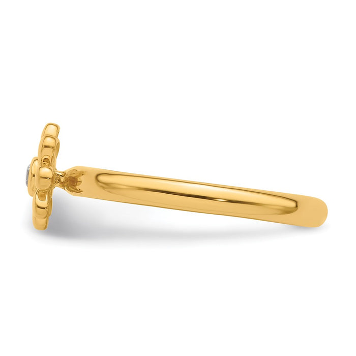 Buy Stylish 14K Diamond Flower Stackable Ring - Affordable Luxury Jewelry-3