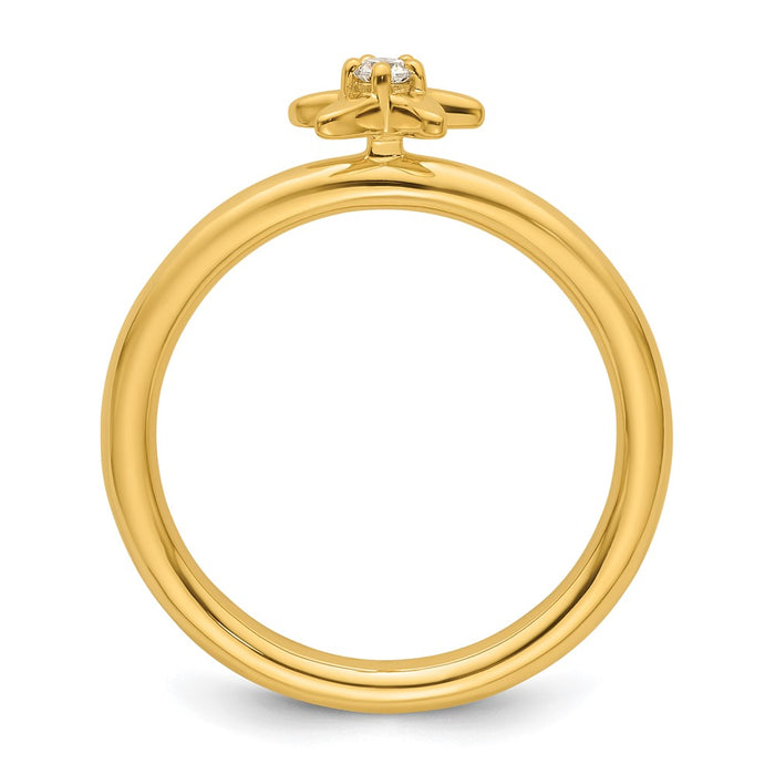 Shop 14K Diamond Starfish Stackable Ring - Stylish & High-Quality Jewelry-2