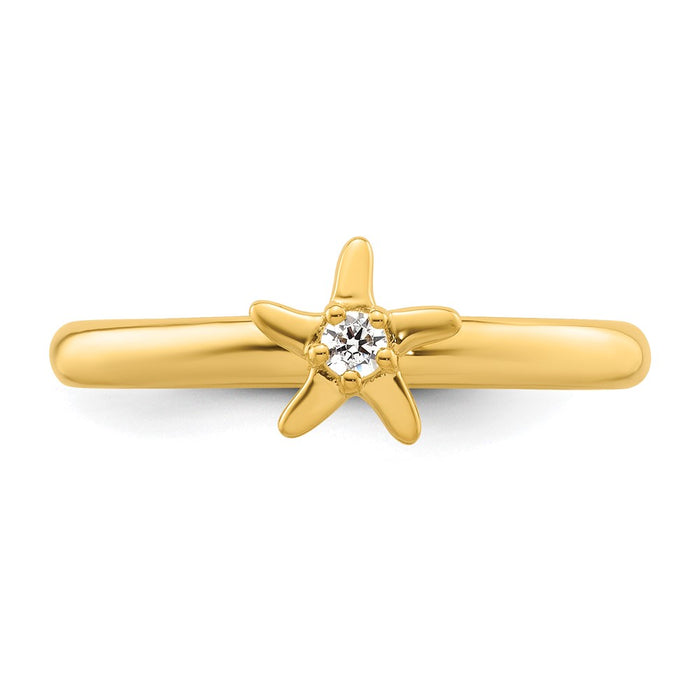 Buy Stylish 14K Diamond Starfish Stackable Ring - Affordable Luxury Jewelry-4