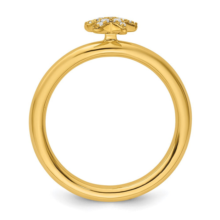 Designer 14K Gold Stackable Diamond Starfish Ring - Stylish & Affordable!-2