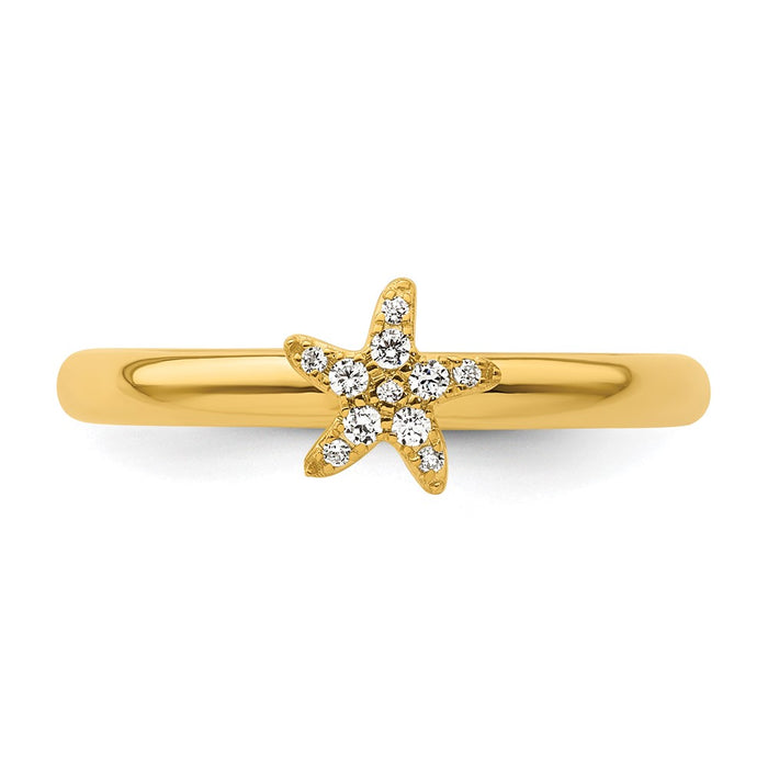 Buy Stylish 14K Diamond Starfish Stackable Ring - Affordable Luxury Accessory-4