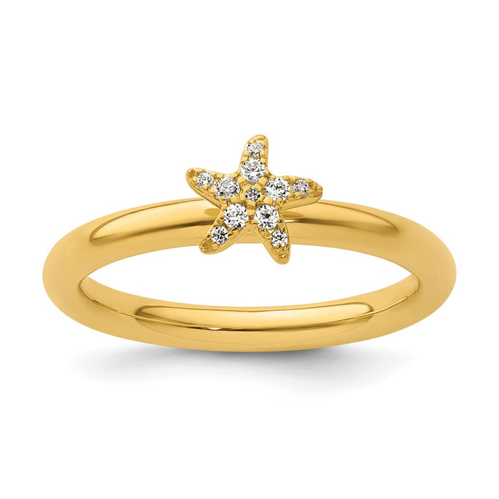Buy Stylish 14K Diamond Starfish Stackable Ring - Affordable Luxury Accessory-1