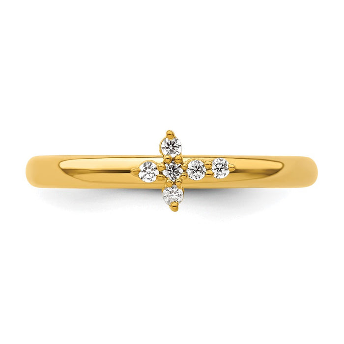 Buy 14K Diamond Cross Ring | Stylish Stackable Expressions - Luxury Value-4
