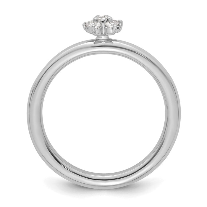 Exclusive 14K White Gold Diamond Star Stackable Ring - Stylish & Affordable-2