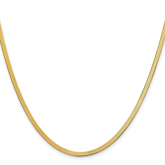 High-Quality 14K Gold 2.5mm Silky Herringbone Necklace - Stylish Luxury-2