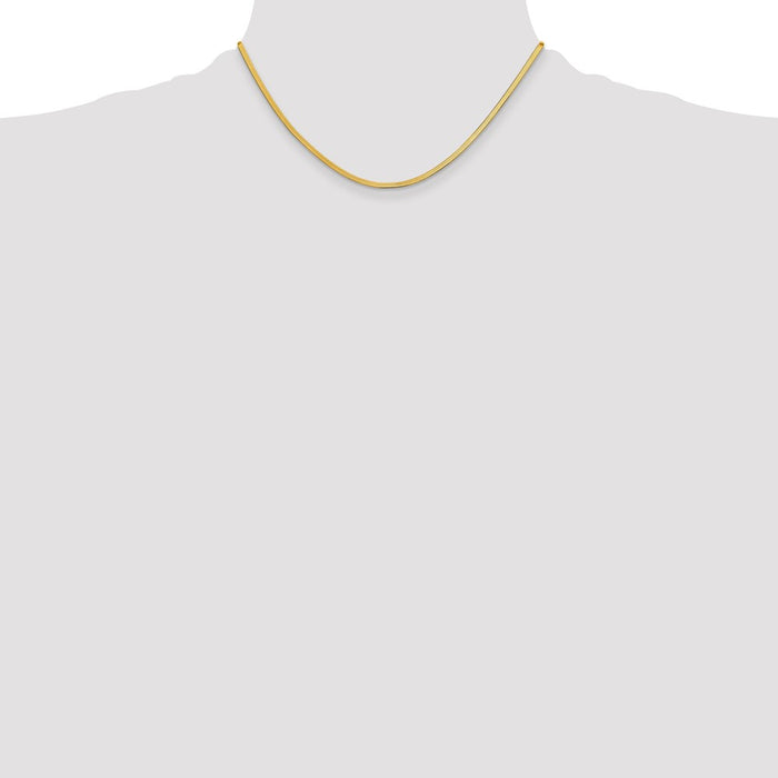 High-Quality 14K Gold 2.5mm Silky Herringbone Necklace - Stylish Luxury-4