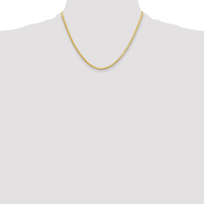 Buy Exclusive 14K Gold 2.5mm Silky Herringbone Necklace - Stylish Luxury-4