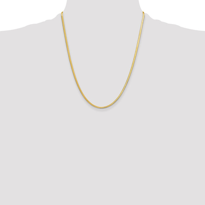 High-Quality 14K Gold 2.5mm Silky Herringbone Necklace - Stylish Value Deal-4