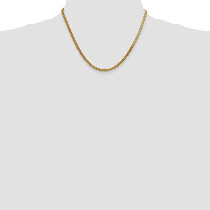 Buy High-Quality 14K Gold 18-Inch 3mm Herringbone Chain - Stylish Luxury!-4