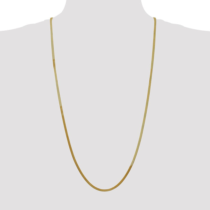 High-Quality 30-Inch 3mm 14K Gold Silky Herringbone Chain - Luxury Style!-4