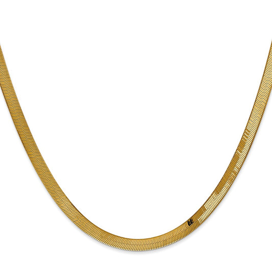 Exclusive 14K Gold 18-Inch 4mm Herringbone Chain - Stylish Lobster Clasp