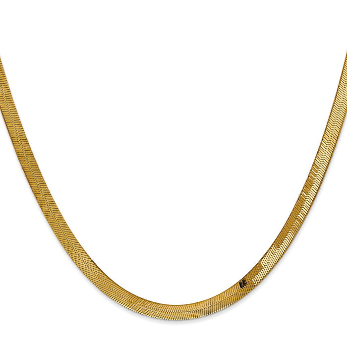Buy 14K Gold 4mm Silky Herringbone Necklace - Stylish Luxury at Value Price-2