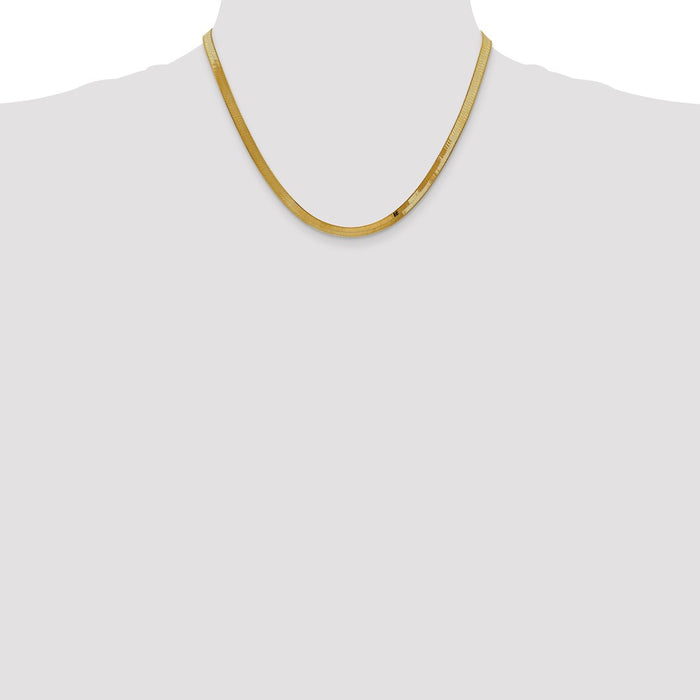 Exclusive 14K Gold 18-Inch 4mm Herringbone Chain - Stylish Lobster Clasp-4