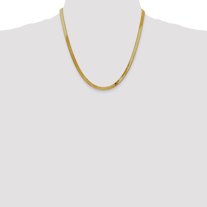 Shop 14K Gold 20-Inch Silky Herringbone Chain - Stylish 4mm Luxury Accessory-4