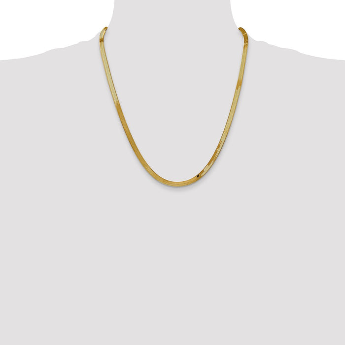 Buy 14K Gold 4mm Silky Herringbone Necklace - Stylish Luxury at Value Price-4