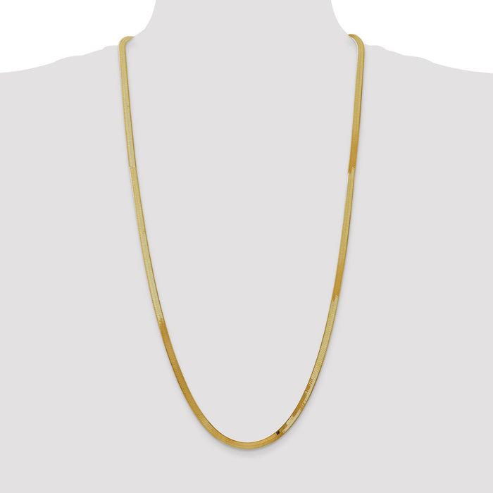 Buy Stylish 14K Gold 30-Inch 4mm Herringbone Chain - Luxury Accessory Deal-4