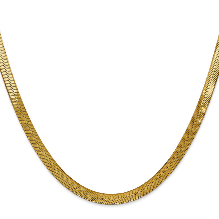 Exclusive 14K Gold 5mm Silky Herringbone Necklace - Stylish & Affordable!-2