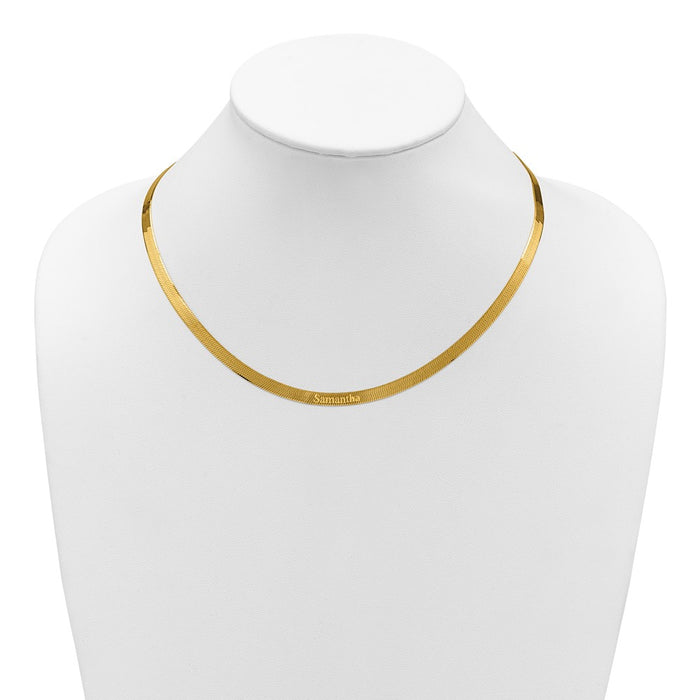 Shop 14K Gold 18-Inch Silky Herringbone Chain - Stylish 5mm Luxury Jewelry-4