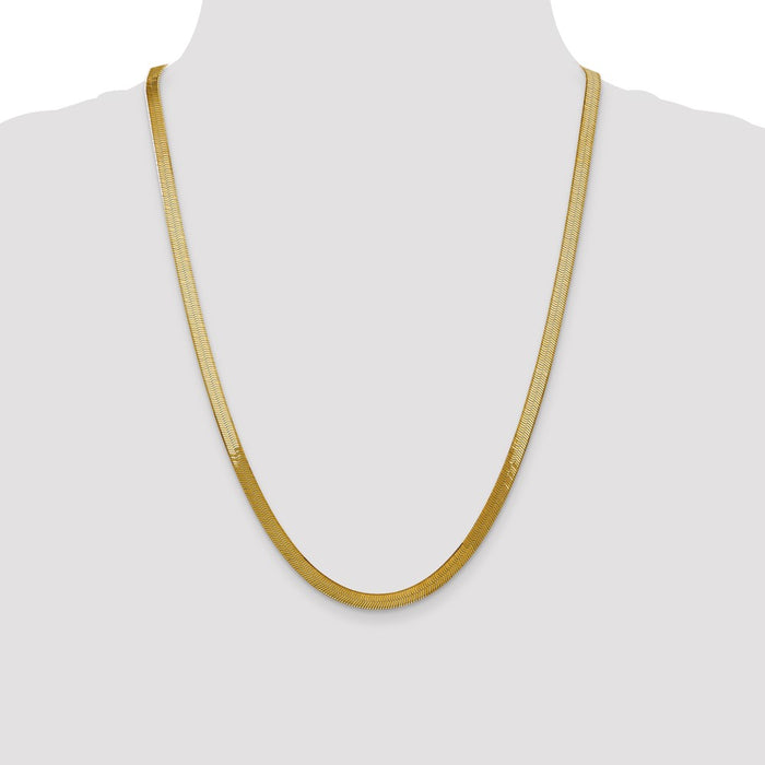Buy Exclusive 14K Gold 24-Inch 5mm Silky Herringbone Chain - Luxury Style-4
