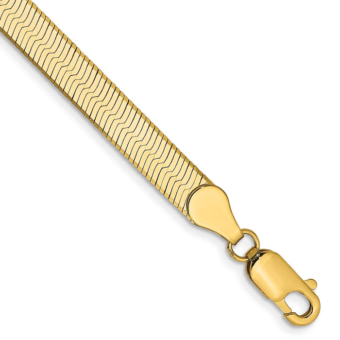 Shop 14K Gold 8-Inch 5mm Silky Herringbone Bracelet - Stylish & Affordable!-1