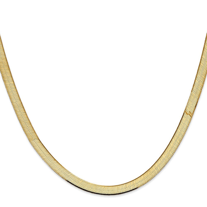 Buy Stylish 14K Gold 30-Inch 5.5mm Silky Herringbone Chain - Luxury Value!-2