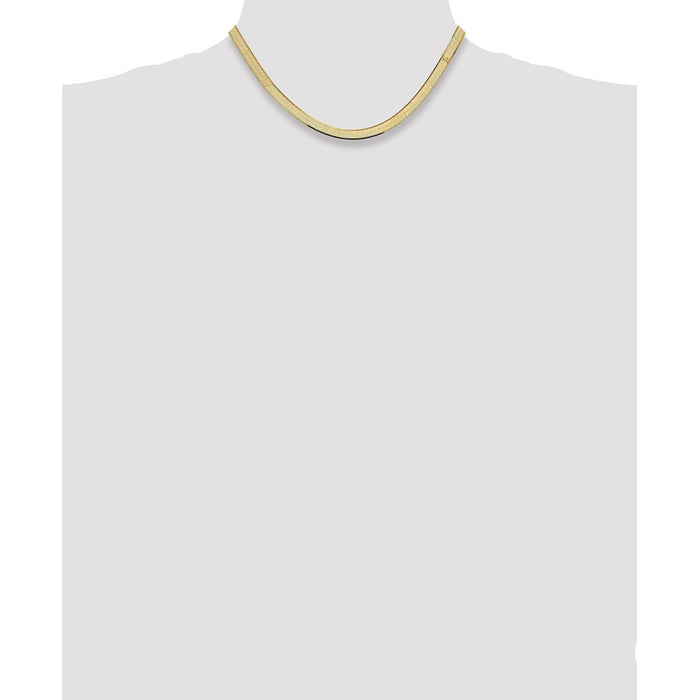 Shop 14K Gold 16-Inch 5.5mm Silky Herringbone Chain - Affordable Luxury!-4