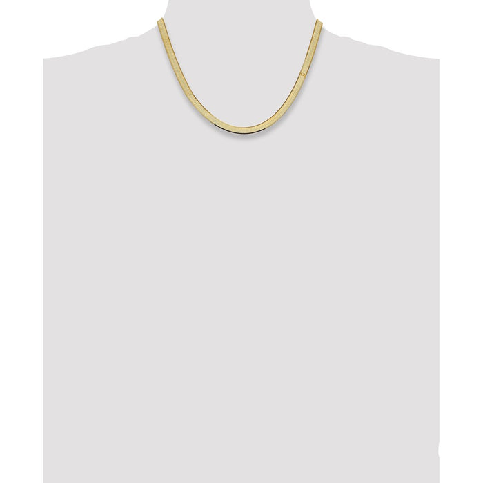Shop Stylish 14K Gold 18-Inch Herringbone Chain - 5.5mm, Luxury Quality-4