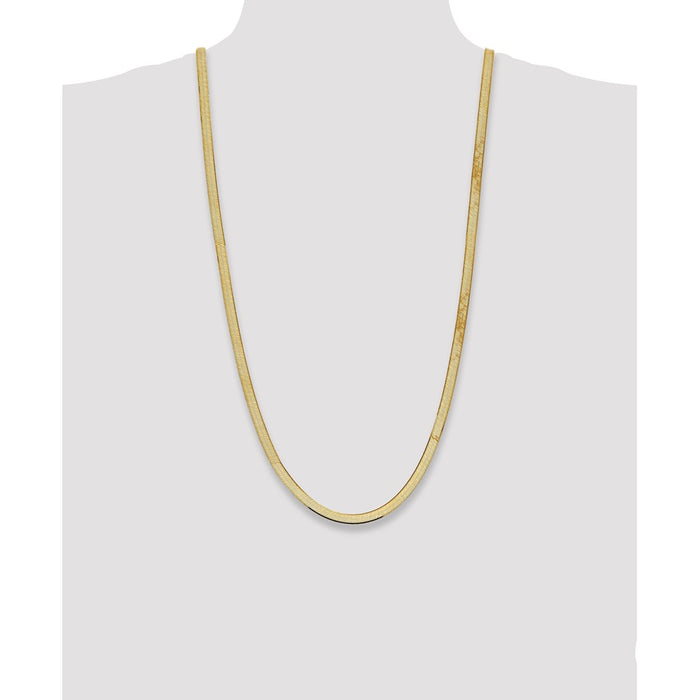 Buy Stylish 14K Gold 30-Inch 5.5mm Silky Herringbone Chain - Luxury Value!-4
