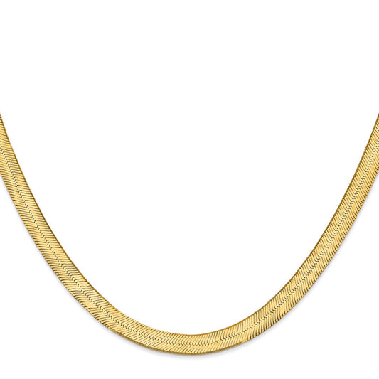 Buy 14K Gold Silky Herringbone Chain 18-Inch, 6.5mm - Stylish Luxury Accessory