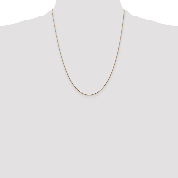 Buy 14K Gold 22-Inch 0.8mm Round Snake Chain - Stylish & Affordable Luxury!-4