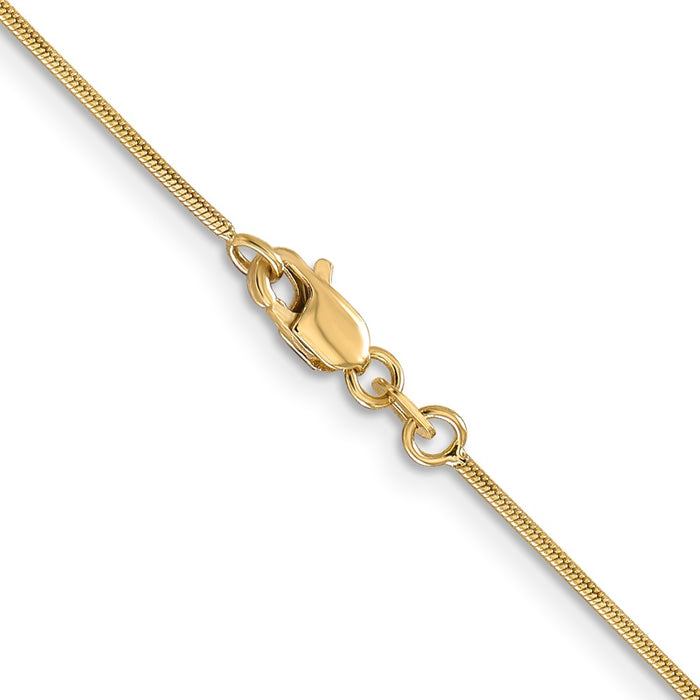 Buy 14K Gold 16-Inch .9mm Round Snake Chain - Stylish Lobster Clasp Design-3
