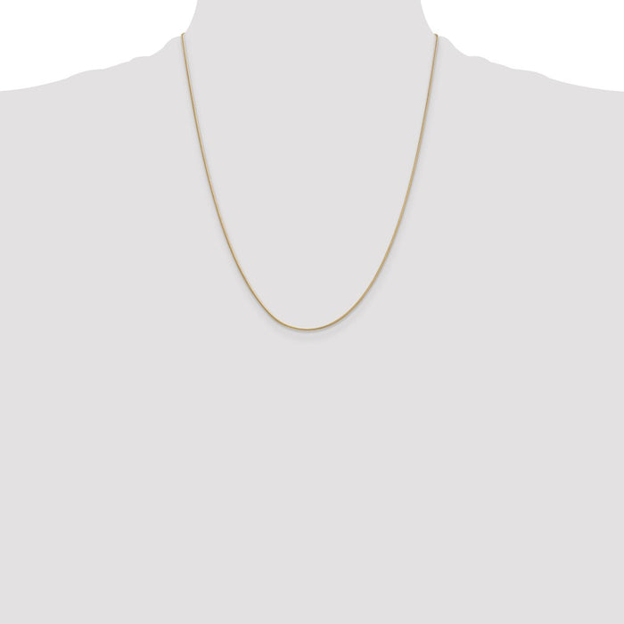 Buy Stylish 14K Gold 22-Inch .9mm Round Snake Chain with Lobster Clasp-4