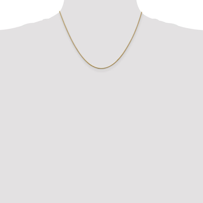 Buy 14K Gold 18-Inch 1.1mm Round Snake Chain - Stylish & Affordable Luxury!-4