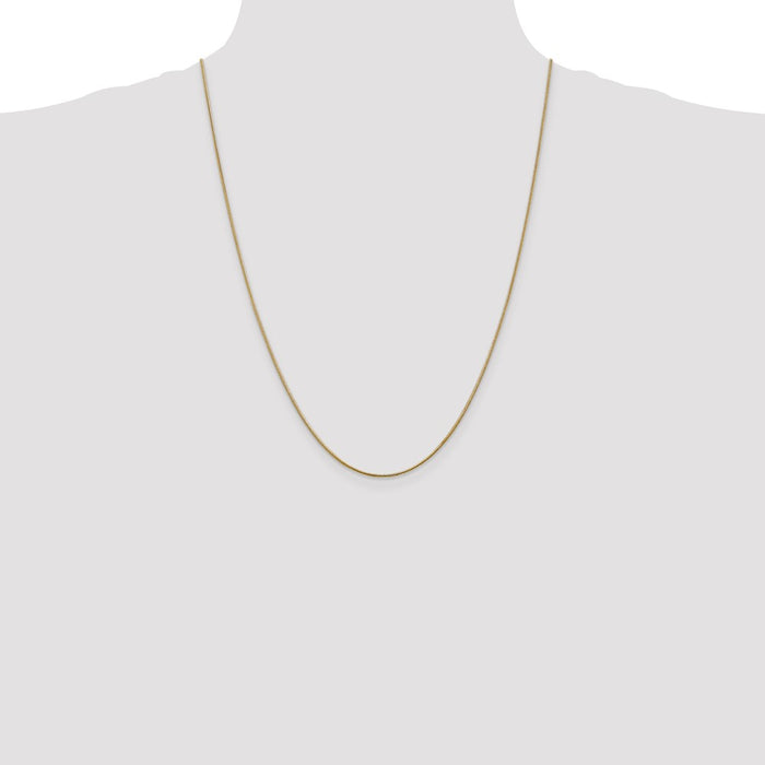 Shop Exclusive 14K Gold 24-Inch 1.1mm Round Snake Chain - Stylish & Durable-4
