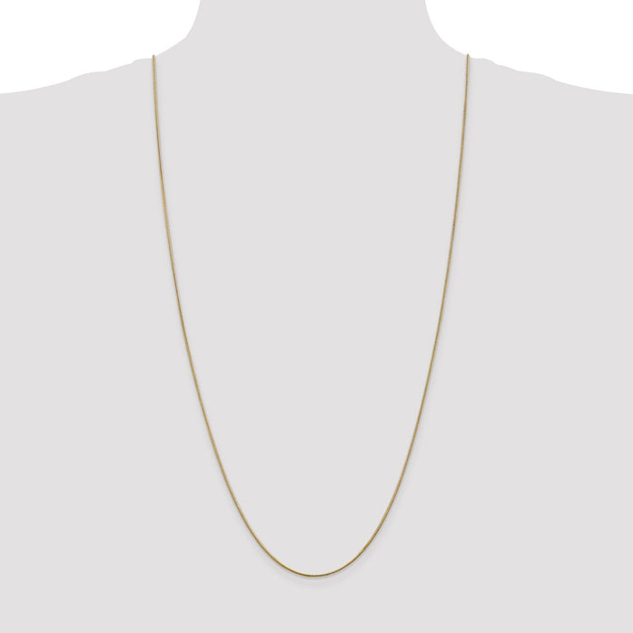Designer 30-Inch 14K Gold Round Snake Chain, 1.1mm, Stylish Lobster Clasp-4