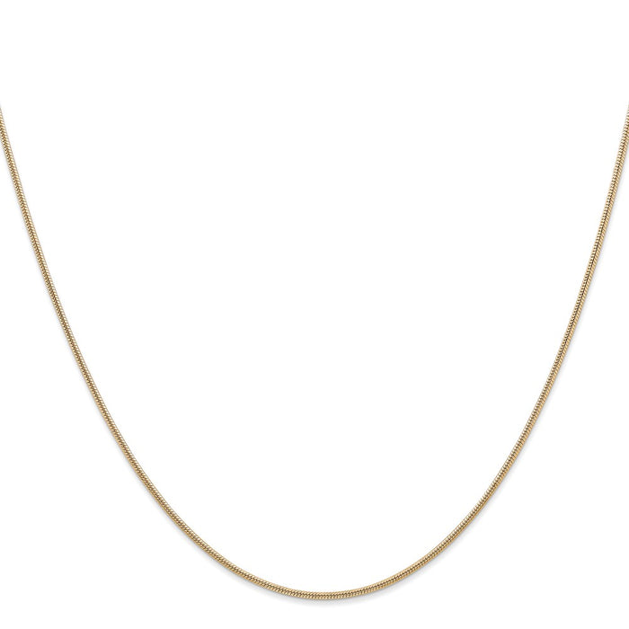Shop 14K Gold 18-Inch 1.4mm Round Snake Chain - Stylish & Affordable Option-2