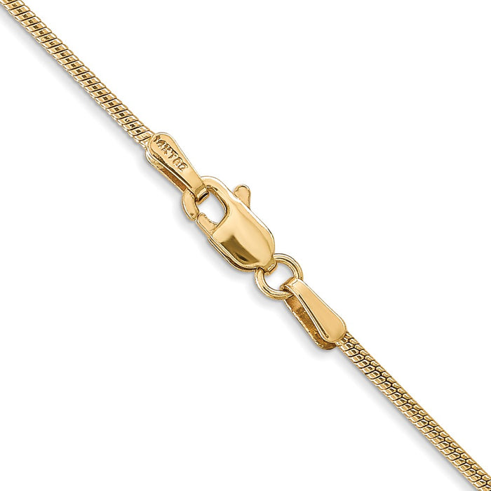 Shop Stylish 14K Gold 22-Inch 1.4mm Round Snake Chain - Luxury Lobster Clasp-3