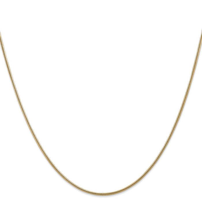 High-quality 14K Gold 30-Inch 1.6mm Round Snake Chain - Stylish Luxury Accessory-2