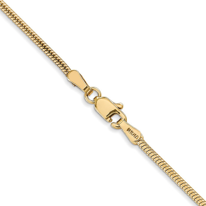 Shop 14K Gold 18-Inch 1.6mm Round Snake Chain - Stylish Lobster Clasp Value-3