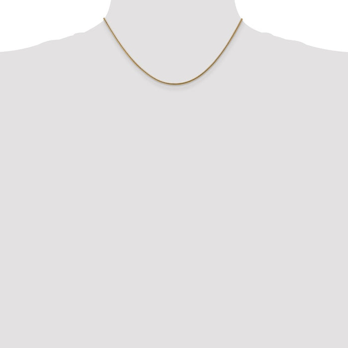 Buy Stylish 14K Gold 16-Inch Snake Chain - 1.6mm Round Design, Luxury Feel-4
